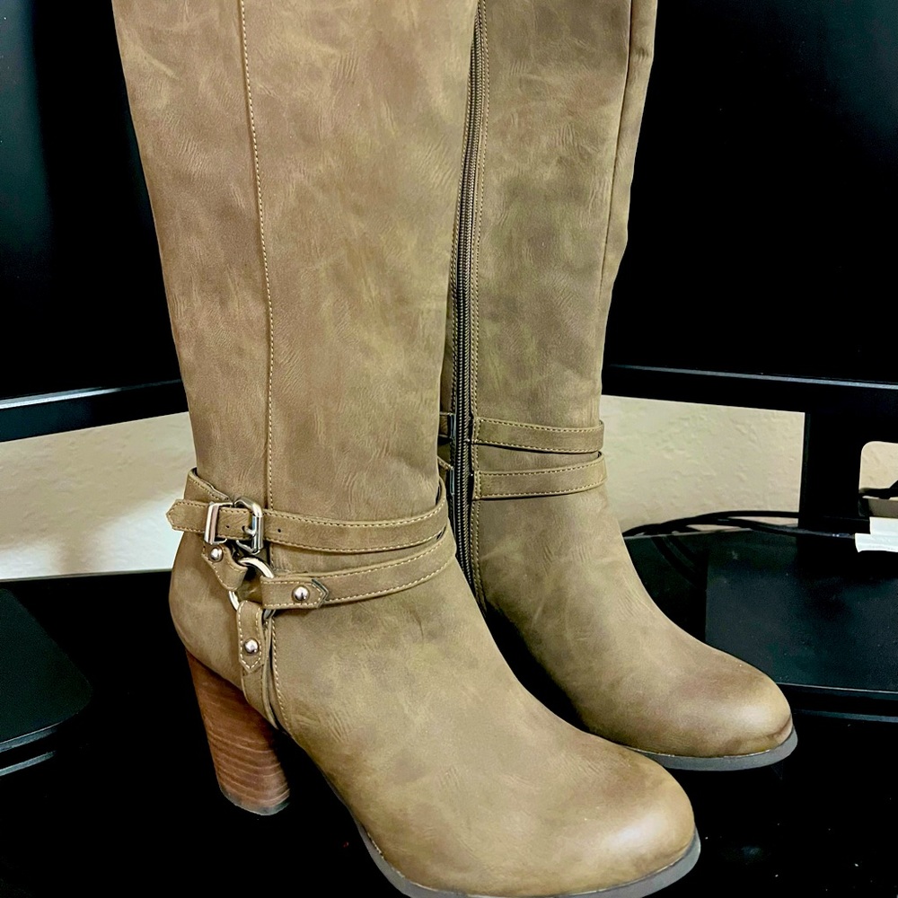 NWT Madden Girl Tan Knee-High Suede Boots